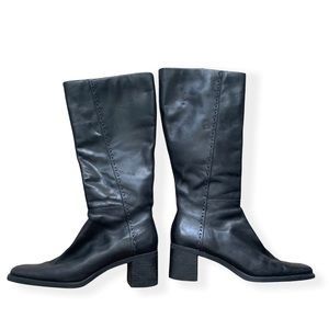 Leather knee high boots